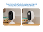 Arlo Essential 3rd Gen Indoor camera with the Automated Privacy Shield opened and closed